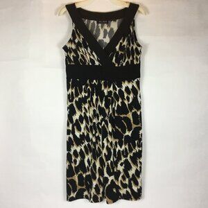 (PO) Axcess; Blk, Grn & Wht Animal Print Sleeveless Dress